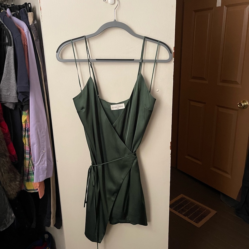 Green wrap dress
